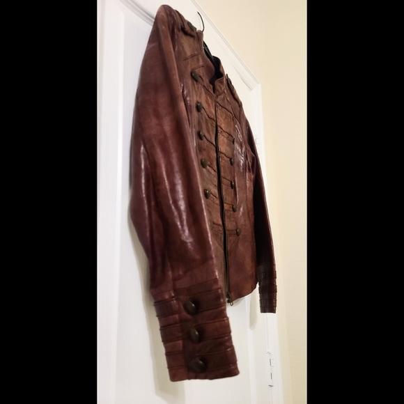 Oasis military style leather jacket - Picture 6 of 7